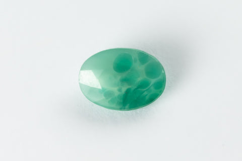 Vintage 5mm x 7mm Mottled Green Oval Fancy Stone #XS177-B