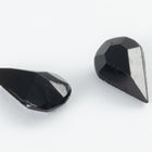 Vintage 5mm x 8.5mm Black Faceted Teardrop Point Back (2 Pcs) #XS178-A