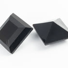 Vintage 12mm Opaque Black Square Point Back Fancy Stone #XS178-E