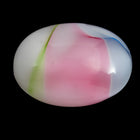 Vintage 13mm x 18mm Pink/Green/Blue Stripe Oval Cabochon #XS18-F