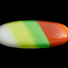 Vintage 10mm x 26mm White/Green/Brown Stripe Oval Cabochon #XS18-G-1