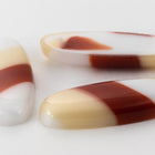 Vintage 10mm x 26mm White/Beige/Brown Stripe Oval Cabochon #XS18-G-3