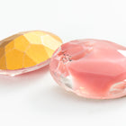 Vintage 13mm x 18mm Pink Givre Faceted Oval Point Back #XS183-C