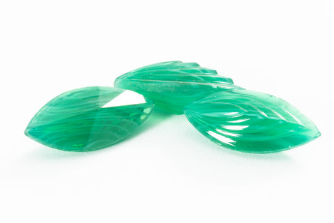 Vintage 7mm x 15mm Green Art Deco Navette Point Back #XS184-A-2