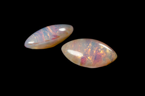 Vintage 5mm x 9mm Pink Opal Navette Foil Cabochon #XS185-B