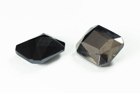 Vintage 10mm x 12mm Hematite Octagon Fancy Stone #XS188-D