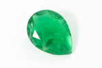 Vintage 13mm x 18mm Unfoiled Emerald Faceted Teardrop Point Back #XS189-B