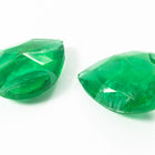 Vintage 13mm x 18mm Unfoiled Emerald Faceted Teardrop Point Back #XS189-B