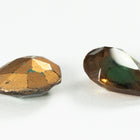 Vintage 10mm x 14mm Topaz/Green Faceted Teardrop Point Back #XS189-D