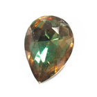 Vintage 10mm x 14mm Topaz/Green Faceted Teardrop Point Back #XS189-D