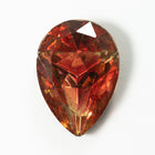 Vintage 18mm x 25mm Peach/Topaz Faceted Teardrop Point Back #XS189-F