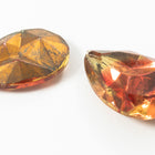 Vintage 18mm x 25mm Peach/Topaz Faceted Teardrop Point Back #XS189-F