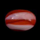 Vintage 10mm x 14mm White/Red Stripe Oval Cabochon #XS19-C-5