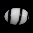 Vintage 10mm x 14mm Black on White Stripe Oval Cabochon #XS19-C-3