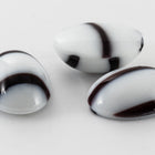 Vintage 10mm x 14mm Black on White Stripe Oval Cabochon #XS19-C-3