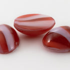 Vintage 10mm x 14mm White/Red Stripe Oval Cabochon #XS19-C-5