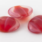 Vintage 13mm x 18mm Clear/Red/White Stripe Oval Cabochon #XS19-E-1