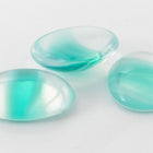 Vintage 13mm x 18mm Clear/Aqua/White Stripe Oval Cabochon #XS19-E-2