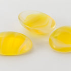 Vintage 13mm x 18mm Clear/Yellow/White Stripe Oval Cabochon #XS19-E-3