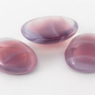 Vintage 13mm x 18mm Clear/Purple/White Stripe Oval Cabochon #XS19-E-4