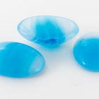 Vintage 13mm x 18mm Clear/Sky Blue/White Stripe Oval Cabochon #XS19-E-6