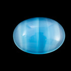 Vintage 13mm x 18mm Clear/Sky Blue/White Stripe Oval Cabochon #XS19-E-6