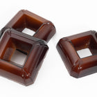 Vintage 22mm Dark Amber Open Square Cabochon #XS2-G