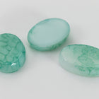 Vintage 10mm x 14mm White with Green Crackle Oval Cabochon #XS20-A-1