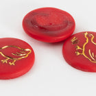 Vintage 14mm Red/Gold Duck Cabochon #XS22-E-1