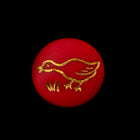 Vintage 14mm Red/Gold Duck Cabochon #XS22-E-1