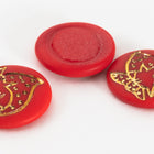 Vintage 14mm Red/Gold Chick Cabochon #XS22-E-2