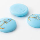 Vintage 14mm Baby Blue/Gold Dog Cabochon #XS22-F-1