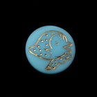 Vintage 14mm Baby Blue/Gold Chick Cabochon #XS22-F-2