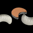 Vintage 7.5mm x 9mm Frosted White Crescent Moon Cabochon #XS23-D