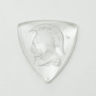 Vintage 9mm x 10mm Clear Etched Glass Trojan Triangle Cabochon #XS24-A