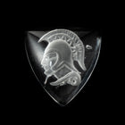 Vintage 9mm x 10mm Clear Etched Glass Trojan Triangle Cabochon #XS24-A