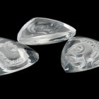 Vintage 9mm x 10mm Clear Etched Glass Trojan Triangle Cabochon #XS24-A