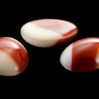 Vintage 10mm x 14mm White/Beige/Brown Stripe Oval Cabochon #XS28-B