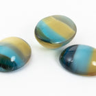 Vintage 8mm x 10mm Green/Yellow/Blue/Gray Stripe Oval Cabochon #XS29-B