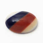 Vintage 10mm x 14mm Beige/Brown/Navy Stripe Oval Cabochon #XS29-H