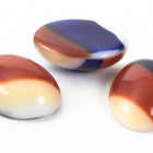 Vintage 10mm x 14mm Beige/Brown/Navy Stripe Oval Cabochon #XS29-H