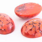 Vintage 13mm x 18mm Coral Pink/Red Crackle Oval Cabochon #XS30-H
