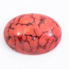 Vintage 13mm x 18mm Coral Pink/Red Crackle Oval Cabochon #XS30-H