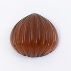 Vintage 17mm x 18mm Brown Ribbed Onion Cabochon #XS33-E