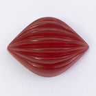 Vintage 13mm x 17.5mm Carnelian Ribbed Navette Cabochon #XS33-F