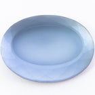 Vintage 13mm x 18mm Frosted Blue Beveled Oval Cabochon #XS33-G-1