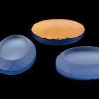 Vintage 13mm x 18mm Frosted Blue Beveled Oval Cabochon #XS33-G-1