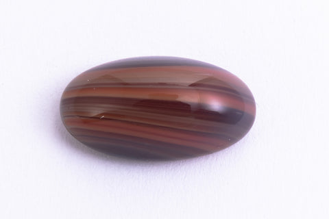 Vintage 9.5mm x 17mm Red Brown Stripe Oval Cabochon #XS36-A-1