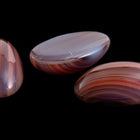 Vintage 9.5mm x 17mm Red Brown Stripe Oval Cabochon #XS36-A-1