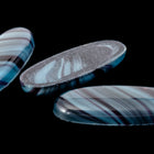 Vintage 10mm x 26mm Blue/Black Stripe Oval Cabochon #XS36-B